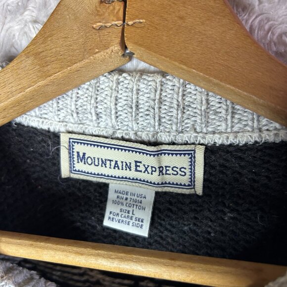Mountain Express Made in USA 100 Cotton Old‎ Glory Winter Pattern Sweater Size L - Picture 4 of 7